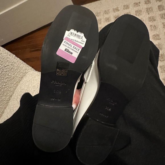 Prada White Leather Logo Penny Loafers - Picture 7 of 7